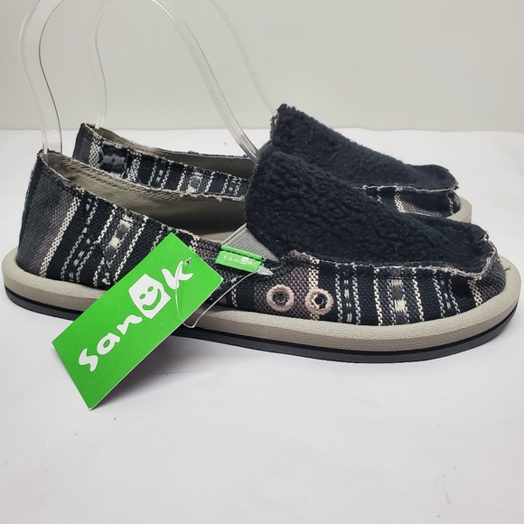 SANUK Donna Sz 5 sherpa blanker slip on loafer - Picture 5 of 8